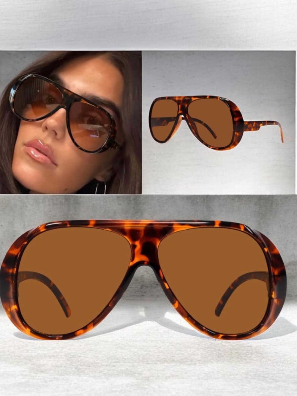 🔥🔥🆕Stylish Brown Leopard Aviator Sunglasses